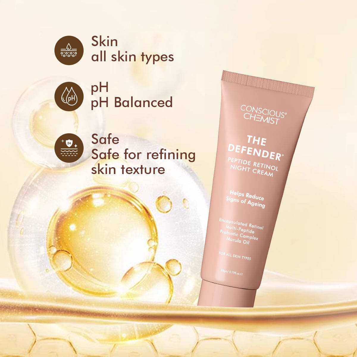 Multi-Peptide Retinol Night Anti Ageing Mini Cream - 20 Gms